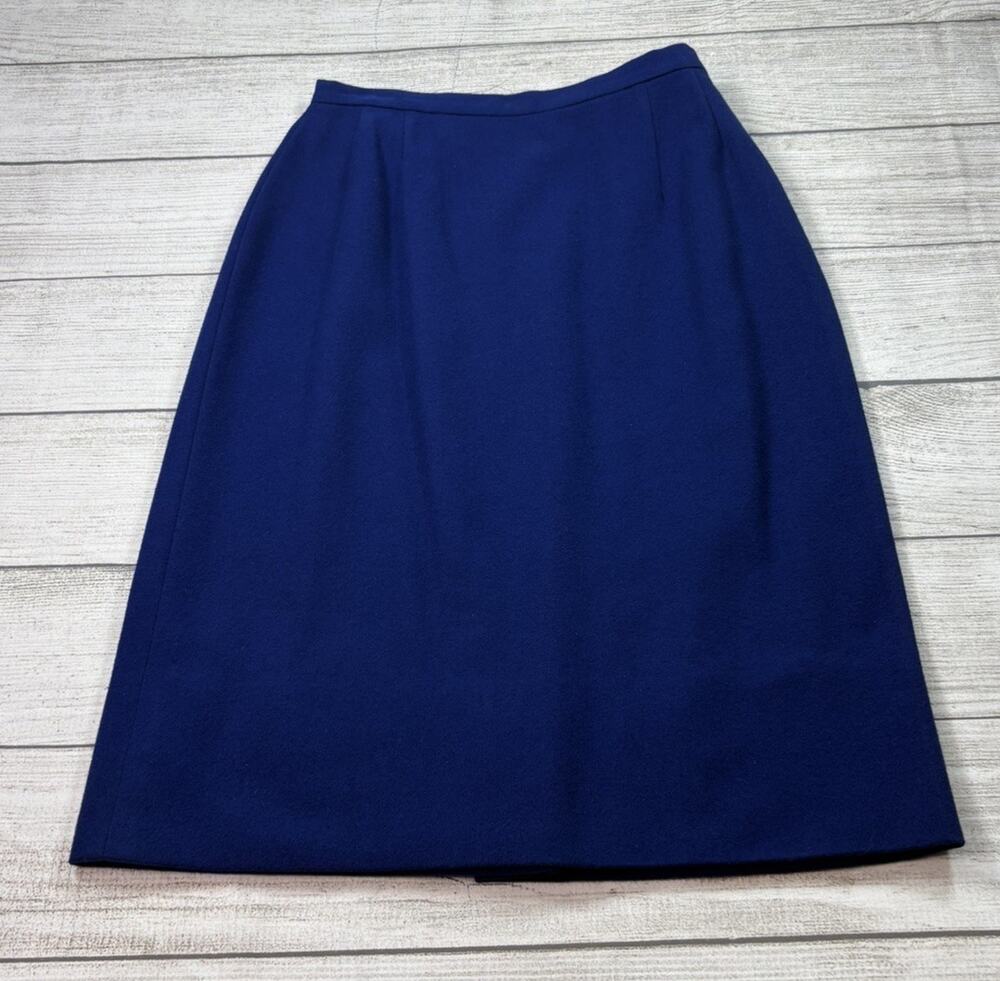 Pendleton Women’s Vintage 100% Virgin Wool Blue Pencil Skirt Size 10